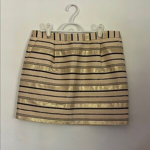 J. Crew Gold and Black Striped Mini Skirt